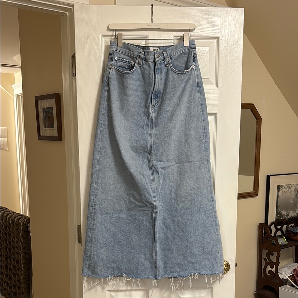 Agolde Hilla Skirt - denim maxi skirt, like new. 100% regenerative cotton